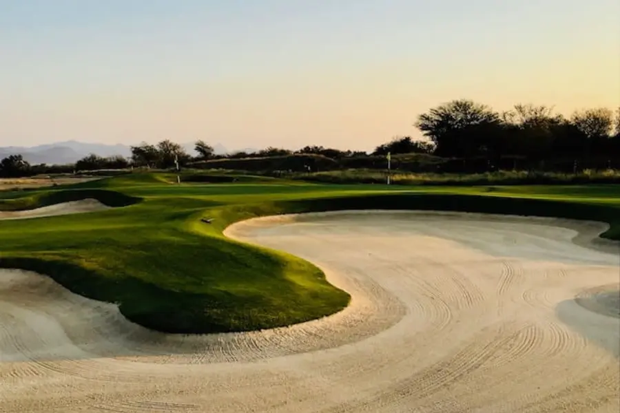 golf field under clear blue sky
